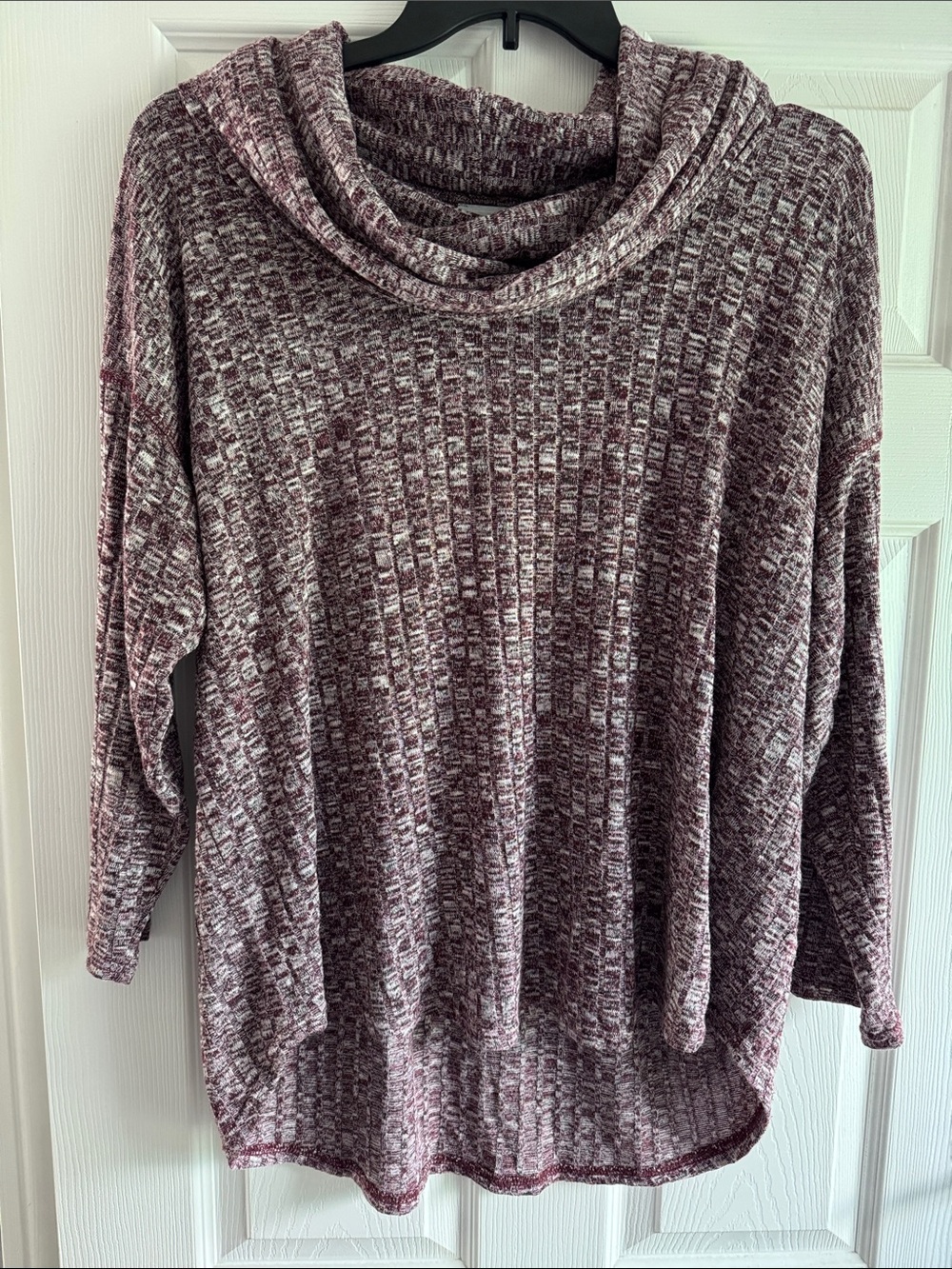 Sunday Marled Plum Cowl Neck Sweater
